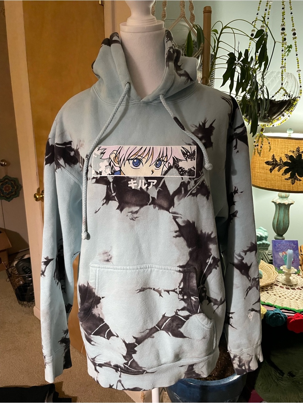 Hypland Hunter X Killua tie dye sweatshirt light blue